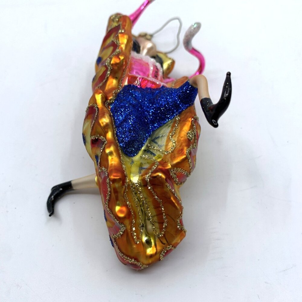 Vintage Whitehurst 6" Art Glass Butterfly Lady Dancer Cocoon Ornament Handblown - Picture 11 of 13